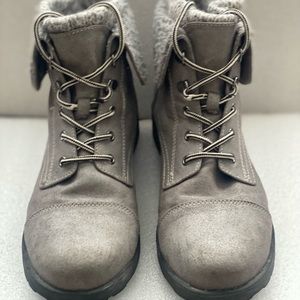 White Mountain Womens Sandro Gray Combat Boots Shoes SIZE 10M